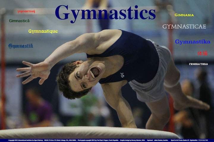 IISOH Gymnastics poster, Julius jumping over the vault